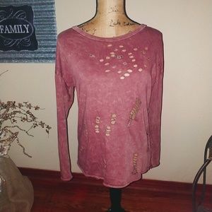 Distressed boutique top